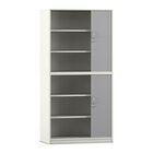 Flexeo Rollladenschrank, wei, 6 Fcher, 2 Tren, HxBxT: 190 x 94,4 x 48 cm