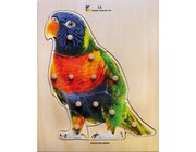 Holz-Puzzle Papagei mit groen Griffen, ab 2 Jahre