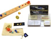 Montessori Geografie-Set 3: Weltall, Planeten: Planeten m. Tablett, Namenskarten, Planeten-Rtsel m. Selbstkontrolle (Klassenset)
