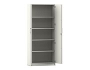 Flexeo Schrank mit Drehtren, Dekor wei, 4 Fachbden,HxBxT: 190x80x42 cm, Dreholive