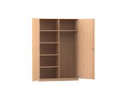 Flexeo Garderobenschrank Buche hell mit Mittelwand, HxBxT: 190 x 126,4 x 60 cm, Bogengriff mit Schloss