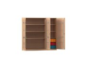 Flexeo Musikschrank, Buche hell, 6 groe Boxen bunt, Breite 190,5 cm, Schloss