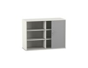 Flexeo Rollladen-Aufsatzschrank wei, BxHxT 126,4 x 90,9 x 38 cm, 1 Mittelwand, 2x3 Fcher