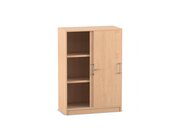 Flexeo Schiebetrenschrank mit Sockel, Buche hell, 2 Fachbden, HxBxT: 115,3x80x40 cm