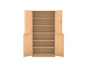 Flexeo Schrank wei, 4 Halbtren, 6 Fcher, HxBxT 190x94,4x40 cm, Schloss