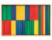 Set Holzkasten: Inhalt 34 Teile, Buche farbig gebeizt