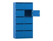 Flexeo Schliefachschrank blau, 10 Fcher mit Briefschlitz, HxBxT: 190x94,4x40 cm