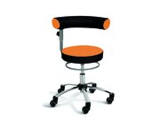 Sanus-Air Gesundheitsstuhl 36-43 cm, hhenverstellbare Lehne und Pilates-Sitzkissen, Kunstleder orange/schwarz mit Brorollen