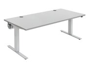 Flexeo Schreibtisch 180 x 80 cm, elektrisch hhenverstellbar 63 bis 129 cm, wei,