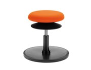 Lffler ERGO TOP Hocker 32-39 cm, Stoff orange mit Bodenwippe Aluminium schwarz, Sitzflche 30 cm, Gasfeder schwarz