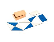 Zwlf blaue Dreiecke im Holzkasten, ab 5 Jahre