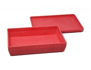 RE-Wood Box mit Deckel 25 x 18 x 6 cm - 1,5 l, rot