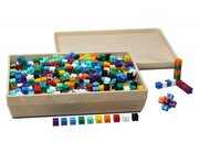 1000 Steckgewichtswrfel in 10 Farben, allseitig steckbar, in RE-Wood Box