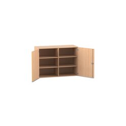 Flexeo Aufsatzschrank, Buche hell, 4 Fachbden, mit Mittelwand, HXBXT: 90,9x126,4x50 cm