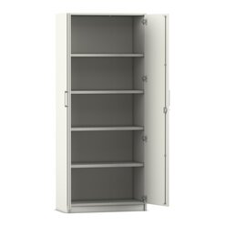 Flexeo Schrank mit Drehtren, Dekor wei, 4 Fachbden,HxBxT: 190x80x42 cm, Dreholive