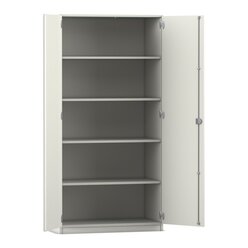 Flexeo Schrank, Dekor wei, 5 Fcher, 2 Tren, HxBxT: 190x94,4x60 cm, Dreholive