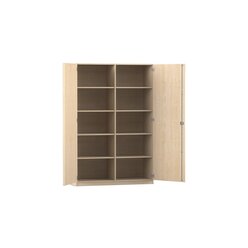 Flexeo Hochschrank Ahorn honig, 10 Fcher, 2 Tren, HxBxT: 190x126,4x50 cm, Schloss