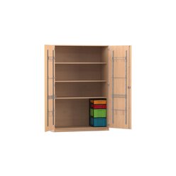 Flexeo Musikschrank, Buche hell, HxBxT: 190x126,4x60cm mit Dreholive und Flexeo Boxen