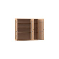 Flexeo Musikschrank, Buche hell, HxBxT190 x190,5 x 60 cm, Bogengriff mit Schloss