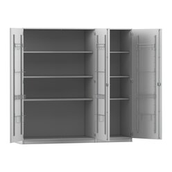 Flexeo Musikschrank, Dekor grau, HxBxT190 x190,5 x 60 cm, Bogengriff mit Schloss