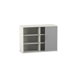 Flexeo Rollladen-Aufsatzschrank wei, BxHxT 126,4 x 90,9 x 38 cm, 1 Mittelwand, 2x3 Fcher