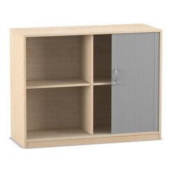 Flexeo Rollladenschrank, Ahorn honig, HxBxT 99,1 x 126,4 x 48 cm, 4 Fcher, Sockel