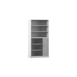 Flexeo Rollladenschrank grau, 6 Fcher, 1 Tr unten, HxBxT: 190 x 94,4 x 48 cm