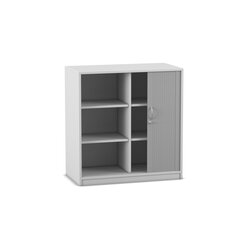 Flexeo Rollladenschrank mit Sockel, Dekor grau, 4 Fachbden HxBxT: 99,1 x 94,4 x 48 cm