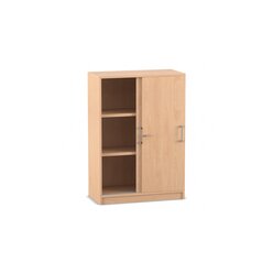 Flexeo Schiebetrenschrank mit Sockel, Buche hell, 2 Fachbden, HxBxT: 115,3x80x40 cm