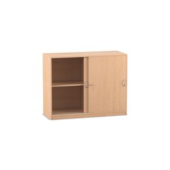 Flexeo Schiebetrenschrank mit 4 Fchern, Buche hell, 48 cm tief