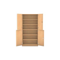 Flexeo Schrank wei, 4 Halbtren, 6 Fcher, HxBxT 190x94,4x40 cm, Schloss