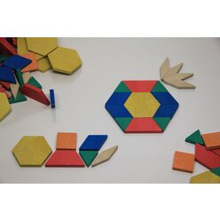 Pattern Blocks, 250 Teile aus RE-Wood im Karton