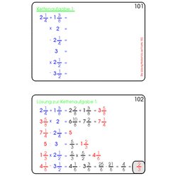 Bruchrechenkartei Teil 2, Multiplikation & Division