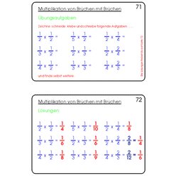 Bruchrechenkartei Teil 2, Multiplikation & Division