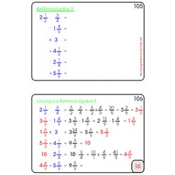 Bruchrechenkartei Teil 2, Multiplikation & Division