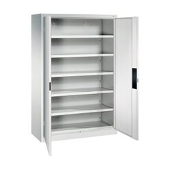 C+P Stahl-Flgeltrenschrank Acurado-1000, 195x120x50 cm, Korpus und Front RAL 7035 Lichtgrau, Schloss Wechselzylinder