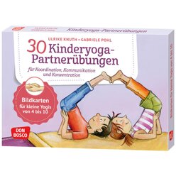 30 Kinderyoga-Partnerbungen, Bildkarten, 4-10 Jahre