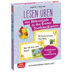 Lesen ben mit Bilderrtseln: Die Bremer Stadtmusikanten. 34 Bildkarten zur Lesefrderung, 1.-2. Klasse