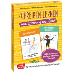 Schreiben lernen mit Schwung und Spa, Kartensatz, 5-10 Jahre