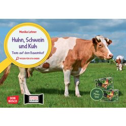 Huhn, Schwein und Kuh. Tiere auf dem Bauernhof. Kamishibai Bildkarten und Memo-Spiel, ab 3 Jahre