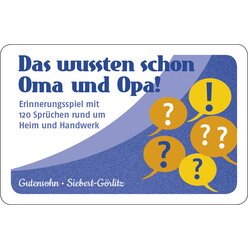 Das wussten schon Oma und Opa, Kartenspiel fr Senioren