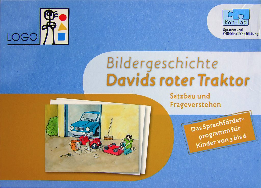 Die Umverpackung von einer Bildergeschichte für Kindergartenkinder aus der Kon-Lab-Reihe.