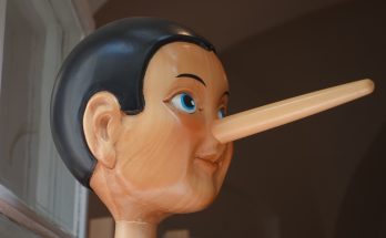 Kopf eines Pinocchio.