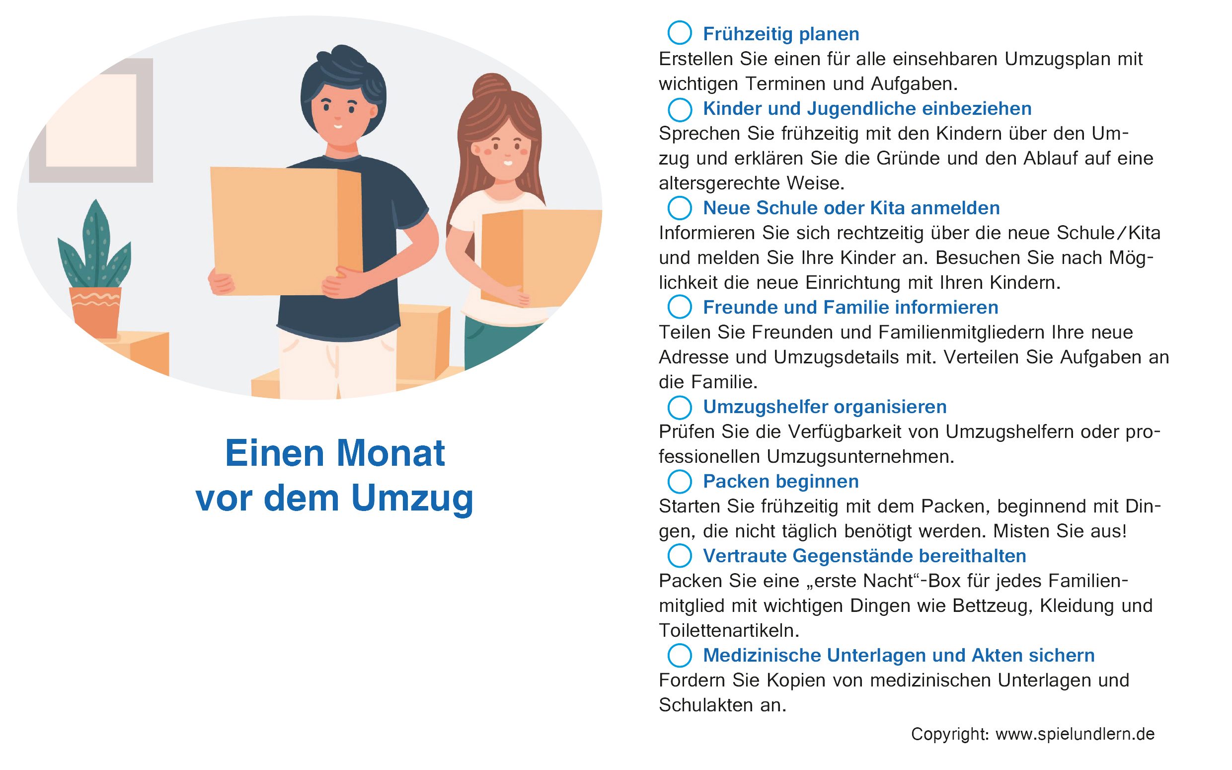 Checkliste Umzug von Spielundlern.de